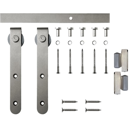 Quiet Glide Soft Close 72" Satin Nickel Hook Mini Single Barn Door Hardware NT.1310.01.SN-72-SC